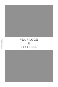 print layout with 2 photos and design on the center