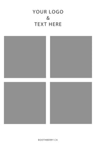 print layout with 4 photos and design on the top