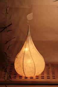 Jeune Foli  Tischlampe Papier florale Beleuchtung Keimling Knospe mit Blatt Natur LED-Lampe Natur Wellness Spa