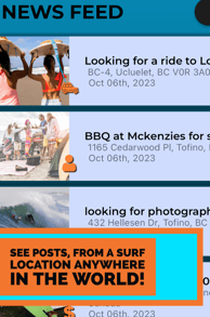 DropIn Surf trip planner photo of the app, surf watersport app 