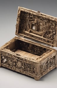 a decorative box with a wooden box inside