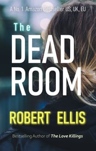 Cover of 'The Dead Room' by Robert Ellis featuring a haunting image of a woman from behind.