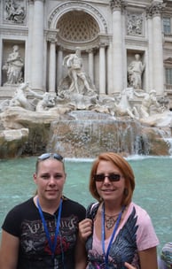 Kyrstin and Lady in front of the Trevi Fountain