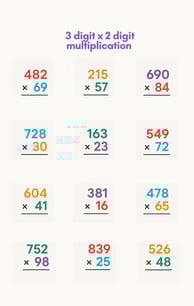 3 digit x 2 digit worksheet