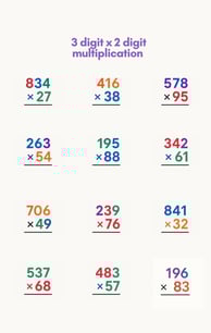 3 digit x 2 digit worksheet