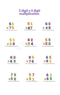 2 digit x 2 digit worksheet