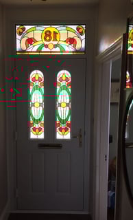 bespoke glass inside a composite front door