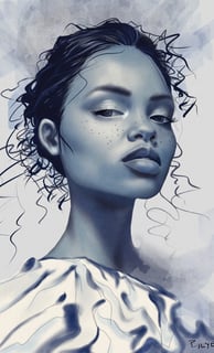 a black woman with freckles