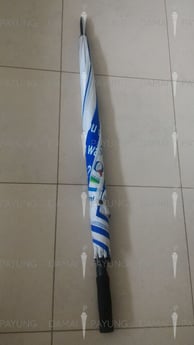 Payung promosi golf fiber otomatis biru putih sanqua tutup
