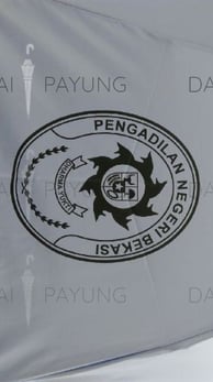 Payung promosi polos lipat silver biru pengadilan negeri bekasi