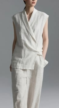 Ramie Fabric Fashion-Top and Pants