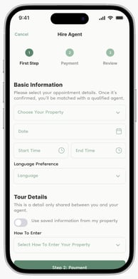 screenshot for booking real estate agent 1