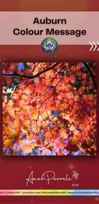 Colour message: Power of Auburn Reddish Brown. Colour Healing, Color Healing