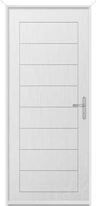 a white composite door with no glass