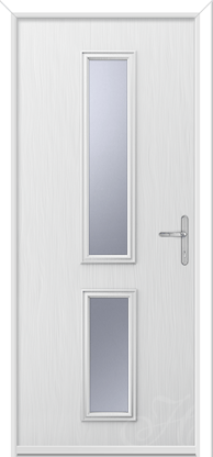white door with two pieces of glass