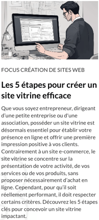 5 étapes pour créer un site vitrine efficace