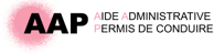 a pink and black logo with a white dot on it