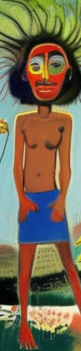 détail tableau berg homme papou