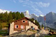 Capanna Sasc Furä, Piz Badile and Piz Turbinasca