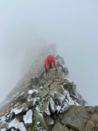 Toward the summit in less-than-perfect conditions