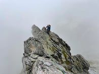 Climbing in the clouds