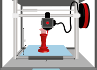 Un dessin d'une imprimante 3D