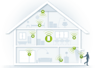 Une image d'une maison avec des objets connectés