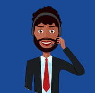 Personagem animado que representa o suporte da empresa.