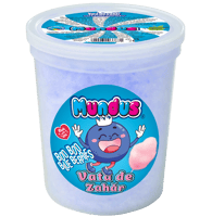Cotton candy cu aromă de afine de la Mundus, 20g, vata de zahar ambalata la pahar