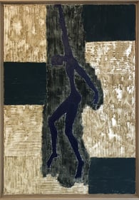 Hangon, 70cm x 100cm, Linseed oil on cotton canvas with plant based and mineral dyes