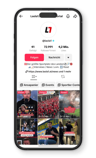TikTok Video-Content für LAOLA1 – tagesaktuelle Sportnews im Short-Form-Format, zugeschnitten auf ju