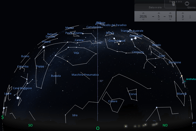 Costellazioni Australi osservata verso Ovest. Osservatore dal Polo Sud.