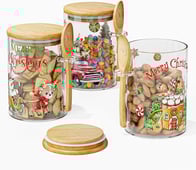 Christmas Jars with Lids and Spoon