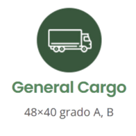 Depicted with a truck icon, providing 48×40 pallets in grades A and B