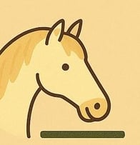 a horse head with a horse head on it