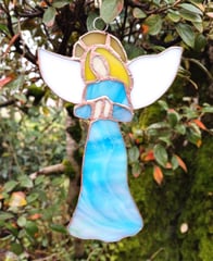 vitrail, ange, priére, cérémonie, tombe, enterrement