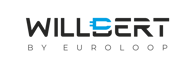 Willbert by Euroloop a black and white logo with the words willbertt by euro euro