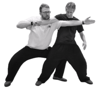 Bob and Neil demonstrating a Chen Tai Chi application for Single Whip, Dan Bian.