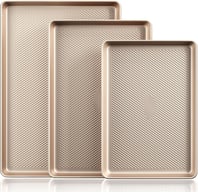 HONGBAKE Baking Sheet Pan Set, Cookie Sheets for Oven