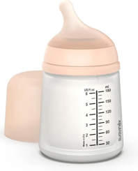 Suavinex Biberón Anticólico Zero Zero Con Tetina de Flujo Adaptable (A) de Silicona