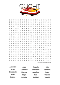 Sushi sopa de letras para imprimir gratis