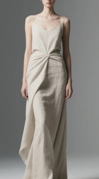 Linen fabric garments -Dress and evening gown
