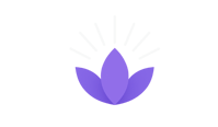 rae of light logo, purple lotus with 7 lines