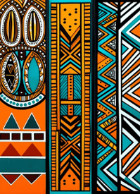 a colorful pattern of african - style art deco