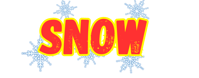 snow party and faux snow logo