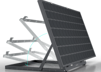 Versatile residential solar mounting system installed on a balcony, compatible with all inverters and panels, featuring adjus
