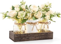Mkono Mason Jar Lights Centerpiece Table Decorations for Dining Room