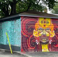 Mural on garage - Toronto west end