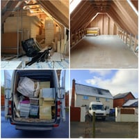 before and after pictures of rubbish removal at a house in worcester city center