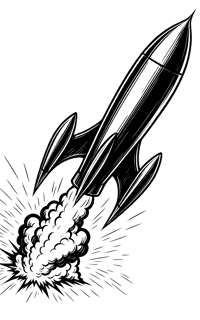 Rakete comic Zeichnung